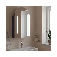 prissent armoire de salle de bain 42x13x70 cm avec miroir et led arc gris meubles salle de bains armoires miroir avec lumière salle de bains miroirs moderne salle de bains armoire salle de bains avec