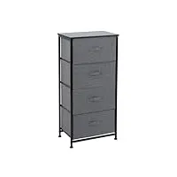 svita nelja armoire de rangement à tiroirs en métal avec boîtes en tissu noir/gris