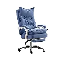 fauteuil de bureau inclinable en tissu confortable avec accoudoirs de liaison, charge de 150 kg, chaise de bureau douce pour la peau
