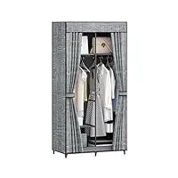 hzuaneri armoire, armoire en tissu, 5 étagères, diverses options de montage, 86 x 45 x 168 cm, pour chambre, dressing, gris wc09203g