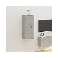 metrile meuble tv suspendu en bois - 40 x 34,5 x 100 cm - gris béton