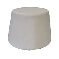 today pouf cylindrique en effet velours cocoon - blanc - l 31.5 x l 34 x h 46.5 cm