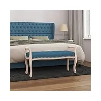 coavain banc de rangement moderne en bois massif - banc à chaussures - banc de chambre à coucher - banc rembourré - canapé - repose-pieds - bleu - 110 x 45 x 60 cm