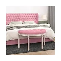 coavain banc de rangement moderne de luxe pour chambre à coucher - banc rembourré - canapé - coffre de rangement - repose-pieds - en bois massif - rose - 81,5 x 41 x 49 cm