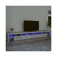 ikayaa meuble tv led banc tv meuble tv chambre table tv meuble de tele Éclairage led rgb avec couleur réglable armoire basse centre de divertissement meuble-gris béton-290 x 36.5 x 40 cm