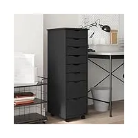 ikayaa caisson de bureau à roulettes avec tiroirs armoire roulante avec tiroirs support pour imprimante meuble rangement bureau-gris-34 x 39 x 103 cm