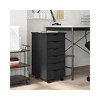 ikayaa caisson de bureau à roulettes avec tiroirs armoire roulante avec tiroirs support pour imprimante meuble rangement bureau-gris-34 x 39 x 65.5 cm