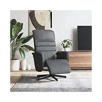 fauteuil de massage inclinable, fauteuil de relaxation électrique fauteuil de salon relax fauteuil inclinable de massage repose-pieds gris similicuir