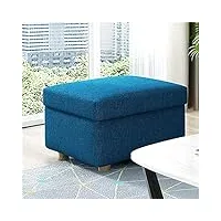 ottoman de grande capacité de couleur unie, tabouret de chaise en lin avec rangement, gain de place, coffre à jouets polyvalent pour la maison, le jardin, le salon a (a)