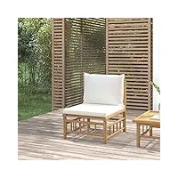barash canapé central de jardin avec coussins blanc crème bambou,canapé de jardin,canapés de jardin,mobilier de jardin,meubles d'extérieur,canapé de jardin,canapés de jardin,mobilier de jardin,