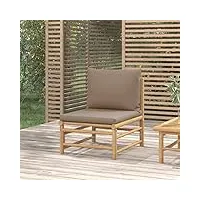 barash canapé central de jardin avec coussins taupe bambou,canapé de jardin,canapés de jardin,mobilier de jardin,meubles d'extérieur,canapé de jardin,canapés de jardin,mobilier de jardin,