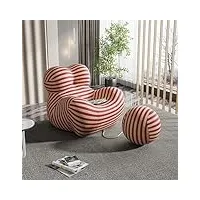 yaxansih canapé sectionnel en éponge pour salon, canapé de sol modulaire moderne en mousse haute densité, canapé simple en forme avec pouf rond, tissu polyester rouge-80 cm