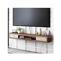 meuble suspendu tv meuble tv mural de luxe en bois flottant avec meuble de rangement, meuble tv for chambre à coucher, salon, meuble de télévision moderne, 47''/55''/63'' meuble tele suspendu (color