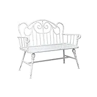banc de jardin banc de dossier extérieur canapé en fer forgé rétro vieux banc de loisirs chaise double for salon jardin balcon cour (blanc/noir) banquette de exterieur (color : white)