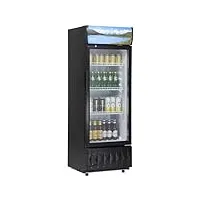 vevor réfrigerateur à boissons commercial 195 l frigo vitrine température 0-10 ℃ armoire à boisson réfrigérée avec 3 Étagères réglables et caisson lumineux personnalisable pour magasin supermarché bar
