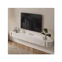 meuble tv mural meuble tv moderne de luxe, centre de divertissement avec 2 tiroirs et étagères, meuble tv de grande capacité avec console multimédia avec rangement for le salon supports de télévision