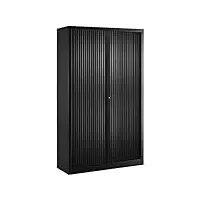 vinco armoire haute à rideaux monoblocs eco-conçues 198 x 120 cm noir-noir