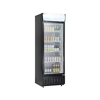 vevor réfrigerateur à boissons commercial 275 l frigo vitrine température 0-10 ℃ armoire à boisson réfrigérée avec 4 Étagères réglables et caisson lumineux personnalisable pour magasin supermarché bar
