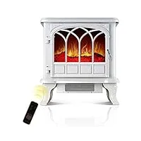 cheminée électrique portable 2000w, chauffage réglable, poêle électrique avec poêle à bois 3d, effet de flamme, utilisation intérieure elegant