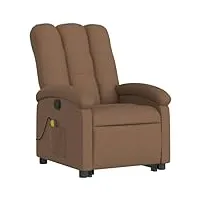 vidaxl chaise de massage inclinable sur pied, chaise avec dossier accoudoirs, fauteuil de relaxation de repos, siège réglable, tissu marron