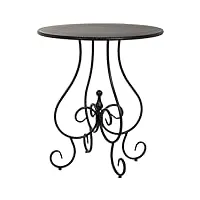 pegane table haute ronde en métal coloris noir - diamètre 71 x hauteur 80 cm