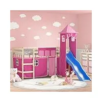 raugaj beds & bed frames lit mezzanine pour enfant avec tour rose 80 x 200 cm