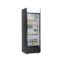 vevor réfrigerateur à boissons commercial 345 l frigo vitrine température 0-10 ℃armoire à boisson réfrigérée avec 5 Étagères réglables et caisson lumineux personnalisable pour magasin supermarché bar