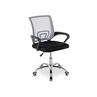 mc haus atlas grey - chaise de bureau, de bureau, de bureau en pvc recyclé et acier, couleur grise
