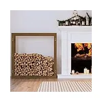 ajjhuuki accessoires pour cheminée et poêle à bois de chauffage - marron miel - 100 x 25 x 100 cm - pin massif - maison et jardin