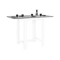 idmarket - table haute de bar extensible dona 2 à 4 personnes blanche plateau façon béton 65-130 cm