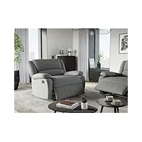 loungitude - detente - fauteuil de relaxation assise xxl - manuel - inclinaison réglable - en microfibre - gris