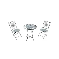 axi amélie table et chaise bistrot, 2 chaises 1 table, ensemble bistro extérieur mosaique multi couleur - salon de jardin bistrot, table bistrot mosaique pour jardin/balcon/terrasse