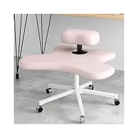 chaise à genoux, chaise de bureau à domicile, chaise à genoux à jambes croisées, tabouret ergonomique réglable en hauteur, pour les travailleurs informatiques, les amateurs de yoga ( color : pink )