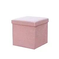 pouf de rangement pliable cube sièges décoratifs/tabouret repose-pieds/table basse, remplissage en éponge hautement élastique, pouf de banc de tabouret de pied en tissu de lin