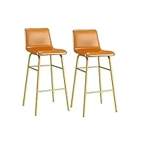 xiexieus zizyu lot de 2 chaises de bar pour cuisine - tabourets de bar - tabourets latéraux en fer - chaise de comptoir de cuisine - tabouret de bar - blanc - 75 cm