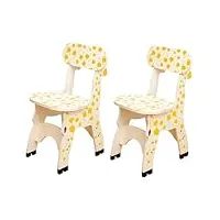 cabilock 2 pièces petit tabouret enfants chaises bébé fauteuil à dossier girafe tabouret de meuble chaise préscolaire chaise d'enfant salle de jeux chaise arrière tout-petit meubles en bois