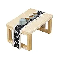 table basse rétro, table basse pliable, tatami de style japonais, table à thé zen, convient pour le salon et la chambre (couleur : beige, taille : 60 x 40 x 30 cm) (beige 60 x 40 x 30 cm)