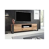 best mobilier - willow - meuble tv - bois et gris - 180 cm - style industriel - bois/gris