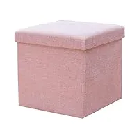 pouf de rangement pliable cube sièges décoratifs/tabouret repose-pieds/table basse, remplissage en éponge hautement élastique, pouf de banc de tabouret de pied en tissu de lin
