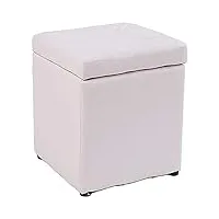 pouf cube en cuir, tabouret de chaise de couleur unie avec rangement, gain de place, coffre à jouets polyvalent pour la maison, le jardin, le salon j 161616 pouces