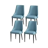 dpcdan chaise de salle à manger rembourrée, ensemble de 4 chaises de cuisine, chaise de maquillage en cuir artificiel, chaise d'appoint avec pieds en acier au carbone