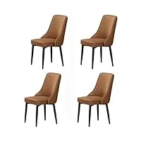 dpcdan chaise de salle à manger, ensemble de 4 chaises de cuisine, chaise d'appoint en cuir pu imperméable et anti-sale, chaise de maquillage avec pieds en acier au carbone