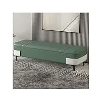 cykd-777 banc de lit banc de rangement en cuir, banc de chambre moderne, banc d’entrée rembourré, banc intérieur for salon/bout de lit repose-pieds rembourré (color : green, size : 120 * 40 * 40cm)