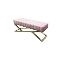 banc de lit banc de chambre à coucher, banc ottoman de lit d'extrémité avec pieds en métal doré, banc d'entrée rembourré, banc à chaussures moderne for salon d'entrée banc de rangement (color : pink