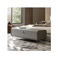 banc de lit banc ottoman de rangement moderne en simili cuir avec base en métal, banc de chambre rembourré for bout de lit, banc à chaussures de luxe, repose-pieds for chambre à coucher, salon, entrée