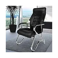 chaise de bureau ergonomique à dossier haut, pieds en acier, chaise de bureau en cuir pu, chaise de bureau à domicile