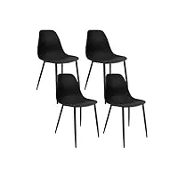 kick collection ensemble de 4 chaise de salle à manger yara - noir - moderne et de haute qualité - matériaux de haute qualité - disponible dans de nombreuses couleurs