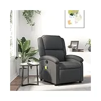 rantry fauteuil inclinable massant gris en cuir véritable mobile, fauteuil massant, fauteuil inclinable relaxant, chaise de massage, fauteuil relaxant tout le corps