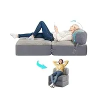 vilavi canapé lit, canapé d'angle convertible, canapé petit espace, canapé chambre, canape disigne (coton pp + Éponge)