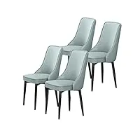 esentl chaises de meubles de salle à manger de cuisine ensemble de 4 chaises de salle à manger de cuisine en cuir pu imperméable avec pieds en acier au carbone pour le salon, la chambre à coucher e